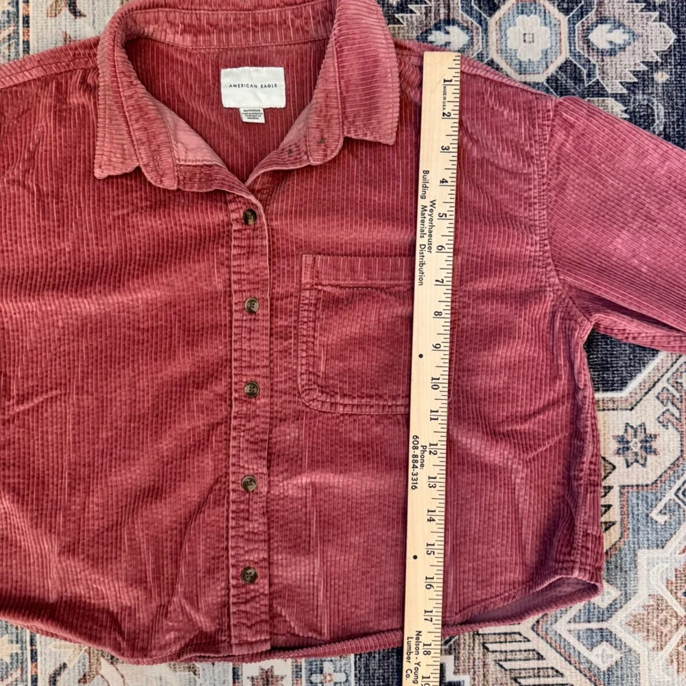 American Eagle Corduroy Button-Up Cropped 100% Cotton Jacket Women’s Size XS - Picture 12 of 12